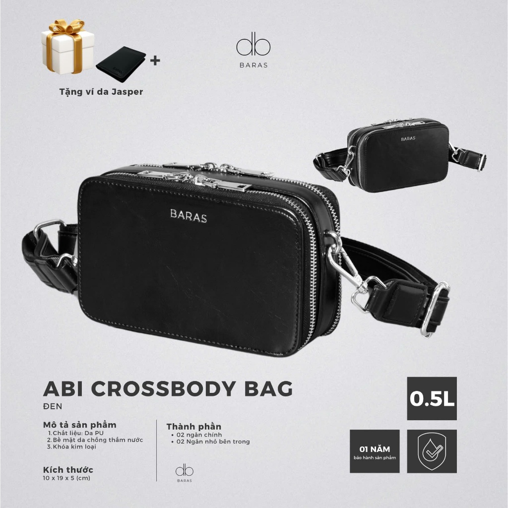 Túi đeo chéo da nam nữ - Abi Mini Bag - BARAS VIETNAM - Túi đeo chéo thời trang