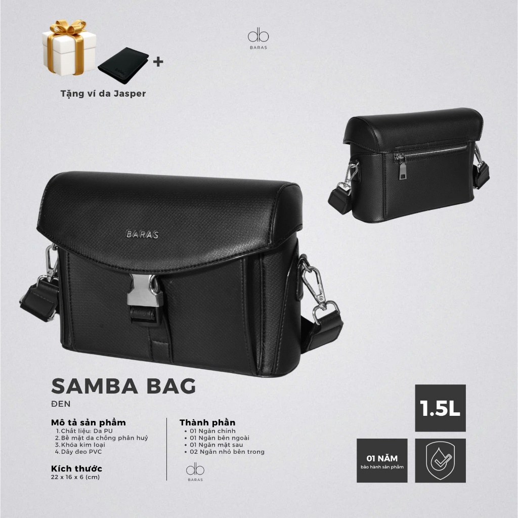 Túi đeo chéo da nam - SAMBA BAG - BARAS - Túi da nam