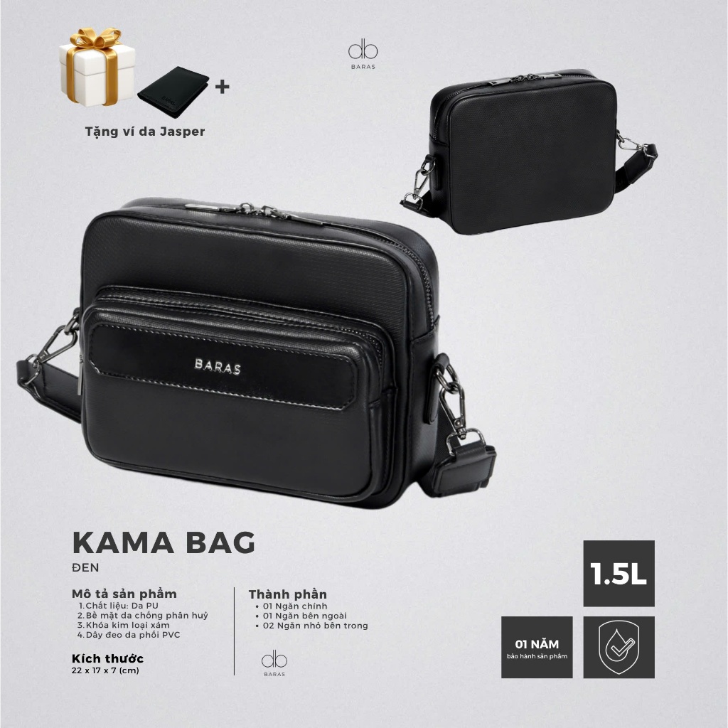 Túi đeo chéo nam - KAMA BAG - BARAS - Túi da nam