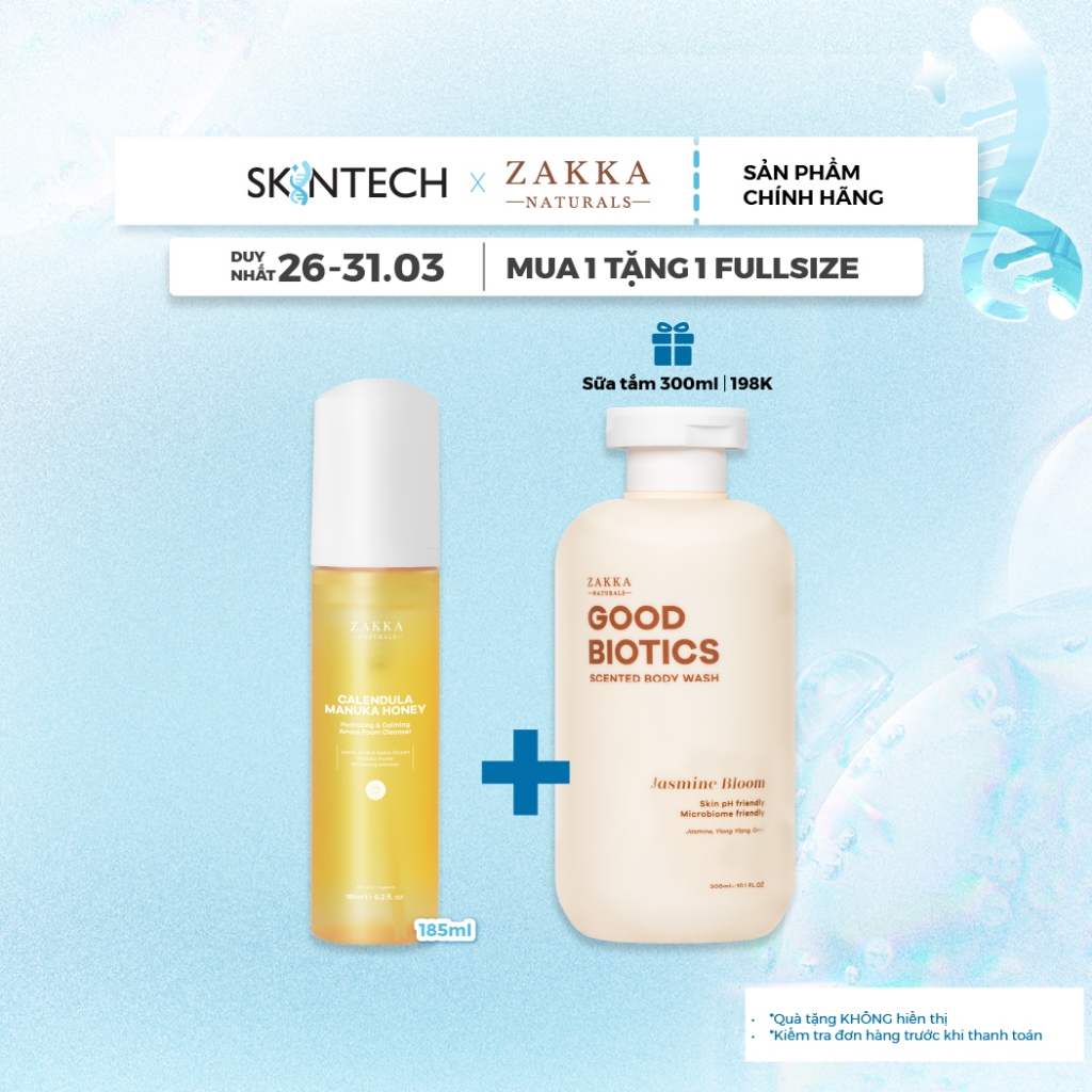 Sữa Rửa Mặt Hoa Cúc Zakka Naturals Làm Sạch Dịu Nhẹ Dưỡng Ẩm 185ml