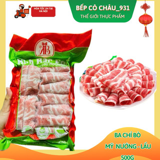 Ba chỉ bò Mỹ 500g thái cuộn - thái nướng/ mềm, thơm, không vụn