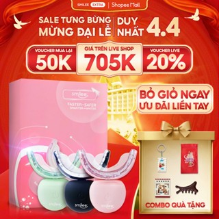 [GIÁ 705K TẠI LIVE SHOP] Trắng răng Smilee Extra, bộ kit làm trắng răng từ 2-6 tone tại nhà set quà tặng cho nữ LIS