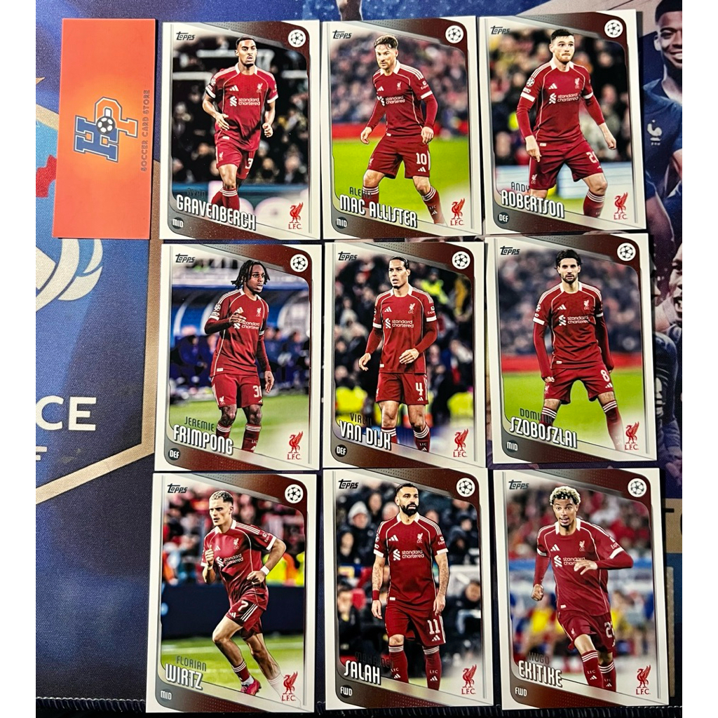 Set thẻ bóng đá Liverpool Topps UCC 2025/26