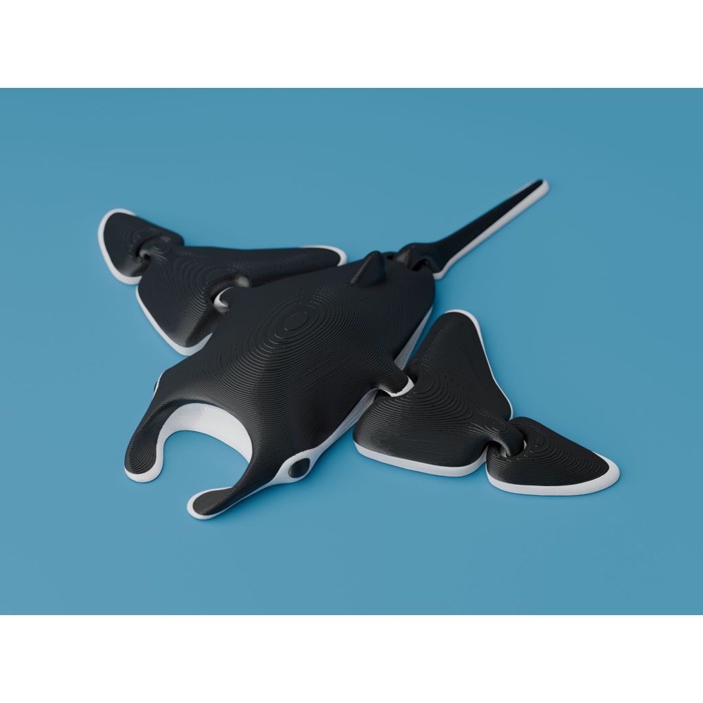 Mô hình đồ chơi Cá đuối Manta in 3D, mô hình đồ chơi trẻ em, mô hình cá mập, cá mập baby shark
