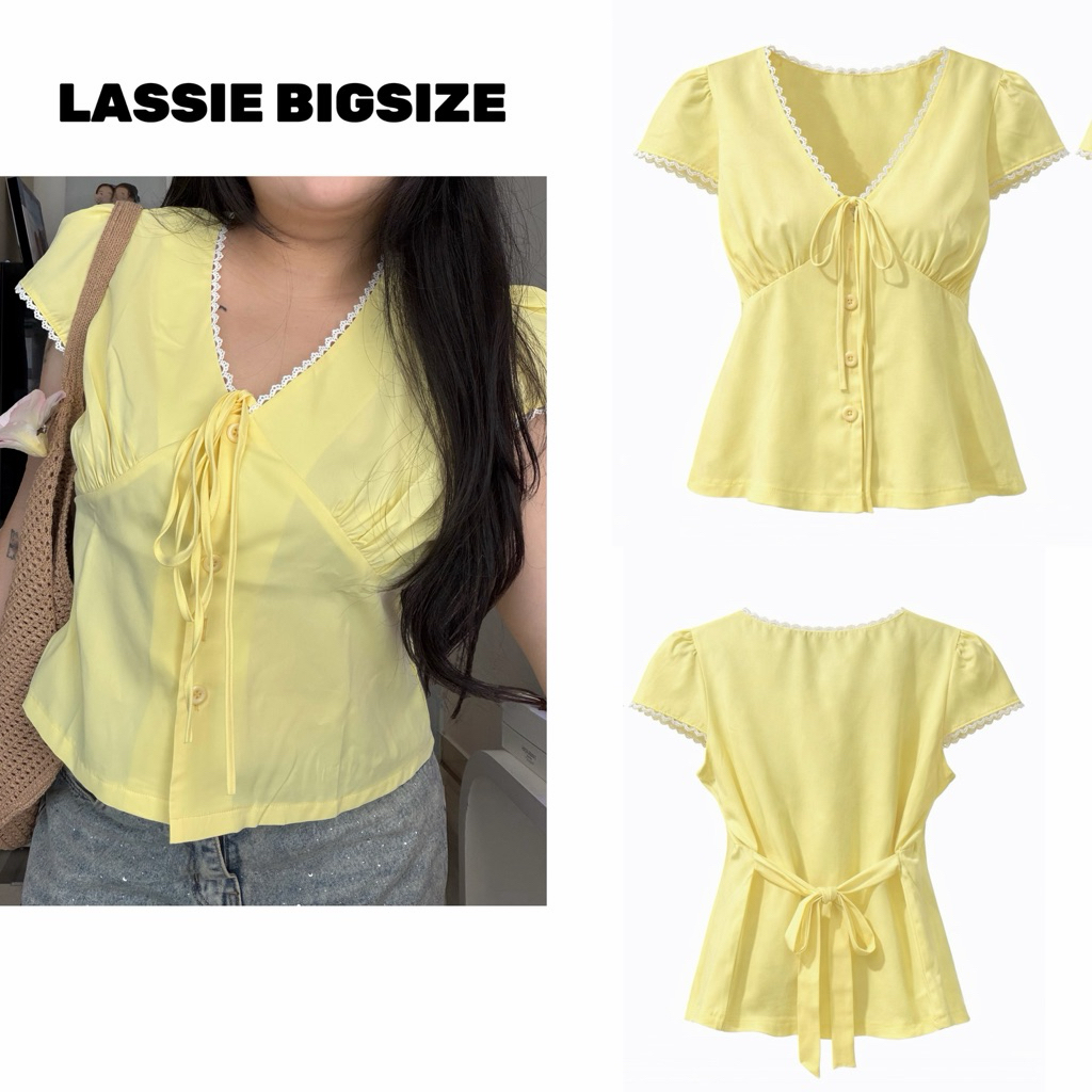 LASSIE BIGSIZE| Áo sơmi kiểu chiết eo tay phồng hack eo rất gọn MISS TOP