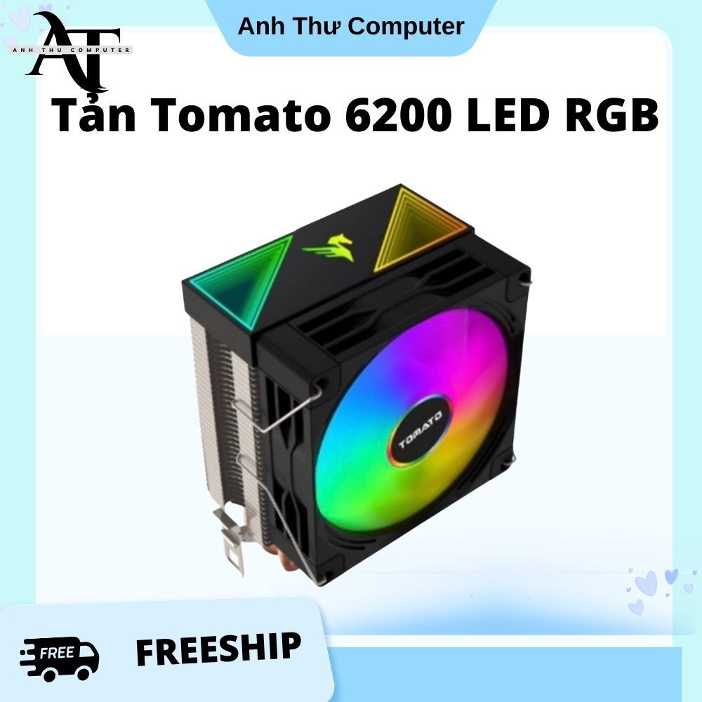 Tản Tháp TOMATO AM6200 2 Ống ĐỒng LED RGB