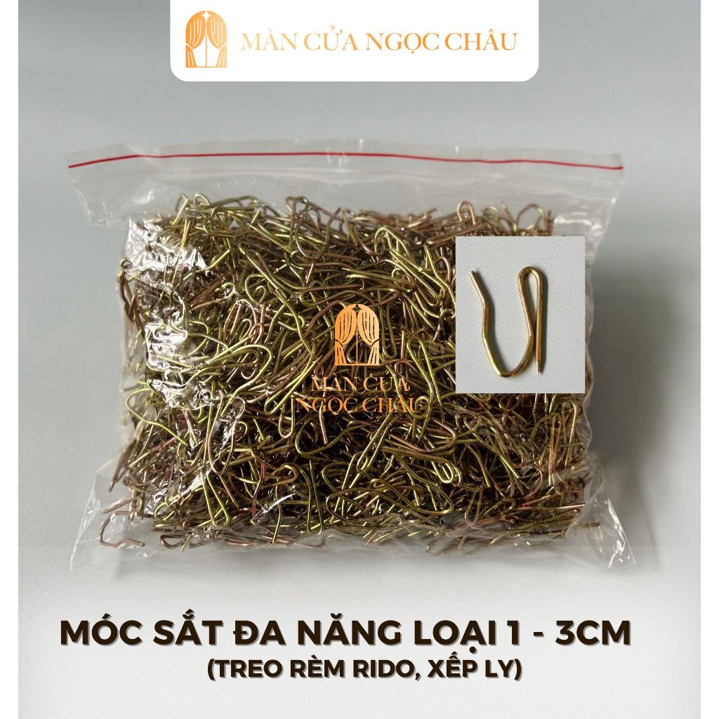 Móc sắt cài rèm vải, Móc sắt treo rèm ô tô (Móc S), Móc đa năng giá sỉ gói 700 cái MÀN CỬA NGỌC CHÂU