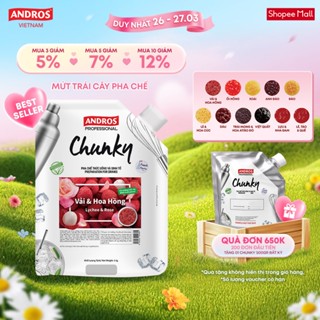 [BEST SELLER] Mứt Trái Cây Pha Chế - Có miếng trái cây thật - Nguyên liệu pha chế - ANDROS CHUNKY - 1kg