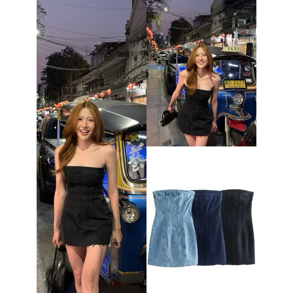 𝐀𝐛𝐨𝐮𝐭 𝐦𝐨𝐨𝐧| VÁY JEANS DENIM CUP NGỰC