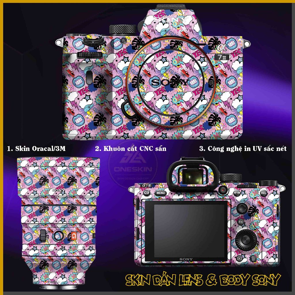 Dán Skin Sticker Sony A6000/6100/6200/6300/6400/6500/6600/6700/ZV1/ZVE10/ZV1M2/Nex3/Nex7/NexF3/A7III