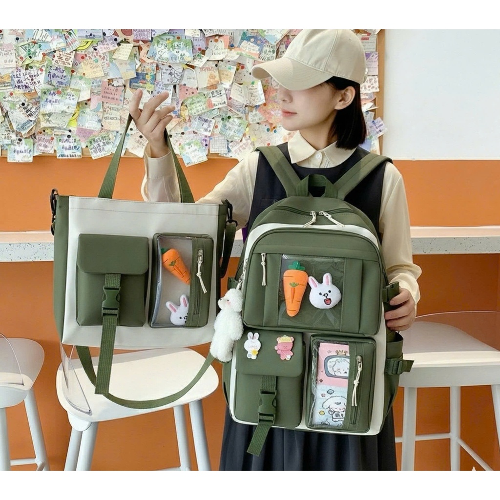 Combo Balo 2 Món Đi Học, Balo Thời Trang - SET 2 MÓN YHAO KIẾNG