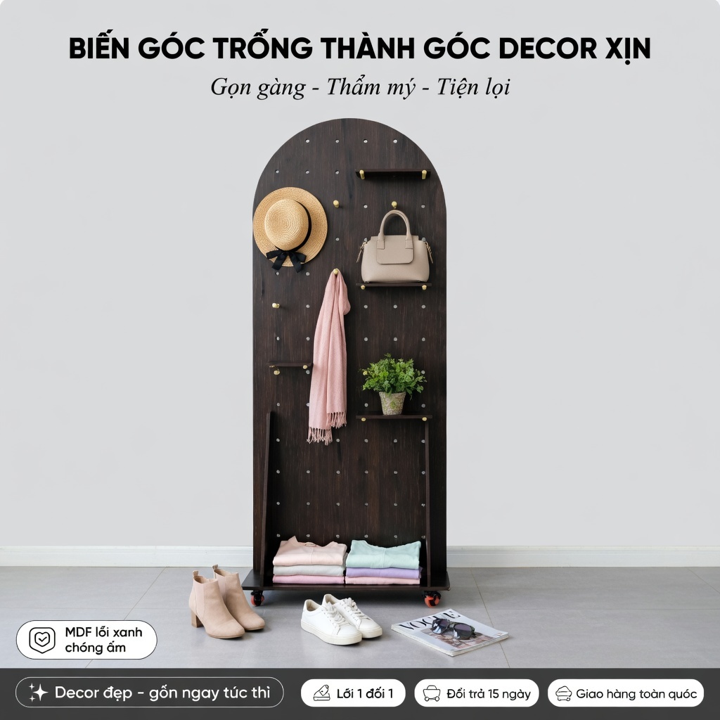 Vách ngăn có bánh xe MDF 60x180 70x180 80x180 100x180cm | Vách ngăn di động văn phòng, phòng ngủ