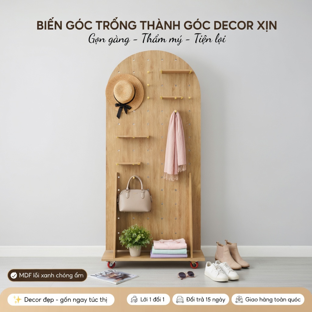 Vách ngăn có bánh xe MDF 60x180 70x180 80x180 100x180cm | Vách ngăn di động văn phòng, phòng ngủ