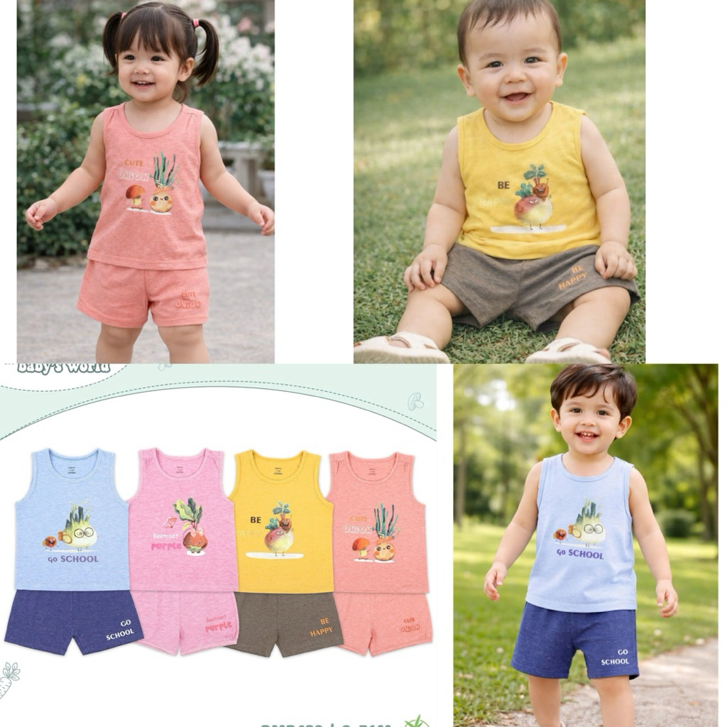 DOKMA Bộ ba lỗ cho bé trai bé gái hãng Dokma