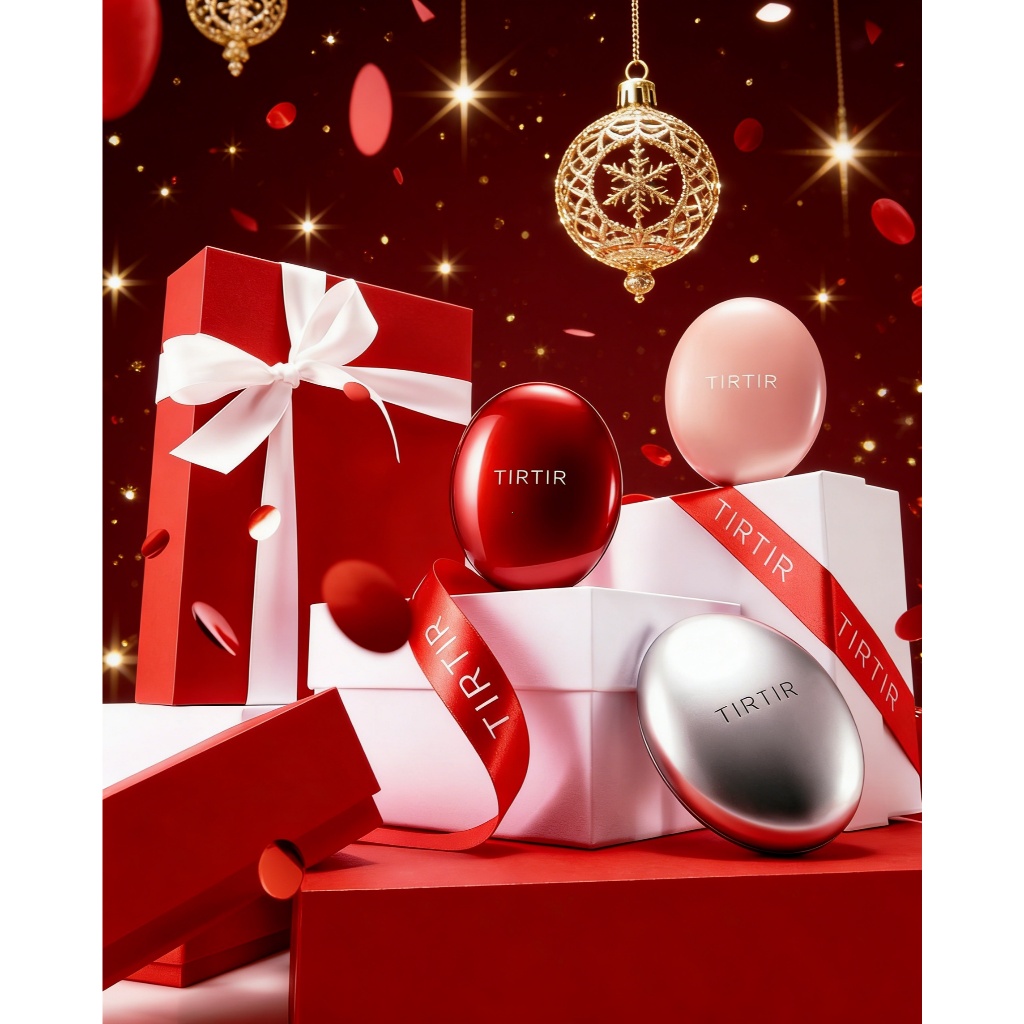 TIRTIR Cushion Rojo - Base de maquillaje con cobertura total, ligera, hidratante, control de brillo 