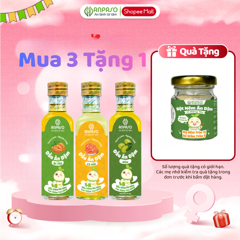 Combo 3 Dầu Ăn Dặm Cho Bé Anpaso 100ml