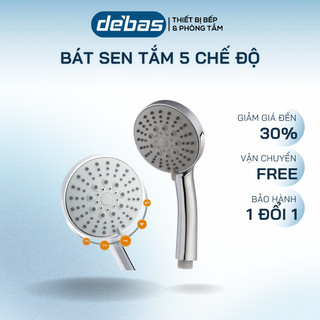 DEBAS | Vòi sen tắm massage 3 chế độ nóng lạnh bát tay sen tắm cao cấp kèm dây sen inox và cài sen dán tường  TS01
