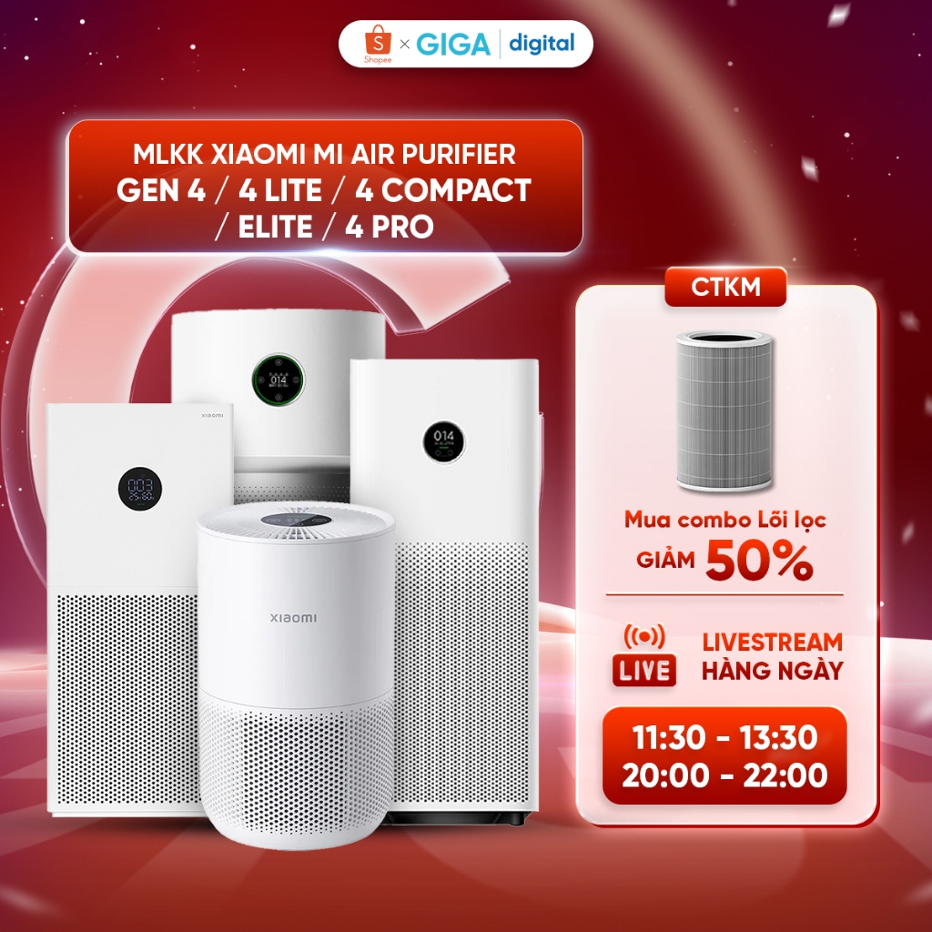 [Lõi lọc giảm 50%]Máy lọc không khí Xiaomi Mi Air Purifier 4 Compact/ 4 Lite/ Purifier 6