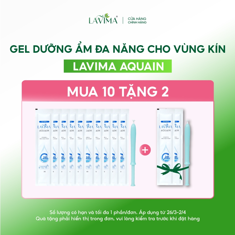 Gel Cấp Ẩm Phụ Khoa Lavima Aquain (Đũa Thần Inner) - Giúp Ẩm Sâu Giảm Khô Rát, Mềm Mịn Cả Ngày, Bút 