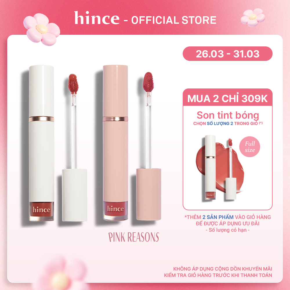 Son tint bóng mỏng nhẹ lâu trôi hince Mood Enhancer Water Liquid Glow 4ml