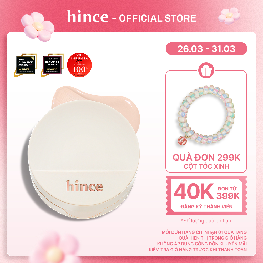 Cushion căng bóng thuần chay hince Second Skin Glow Cushion 12g