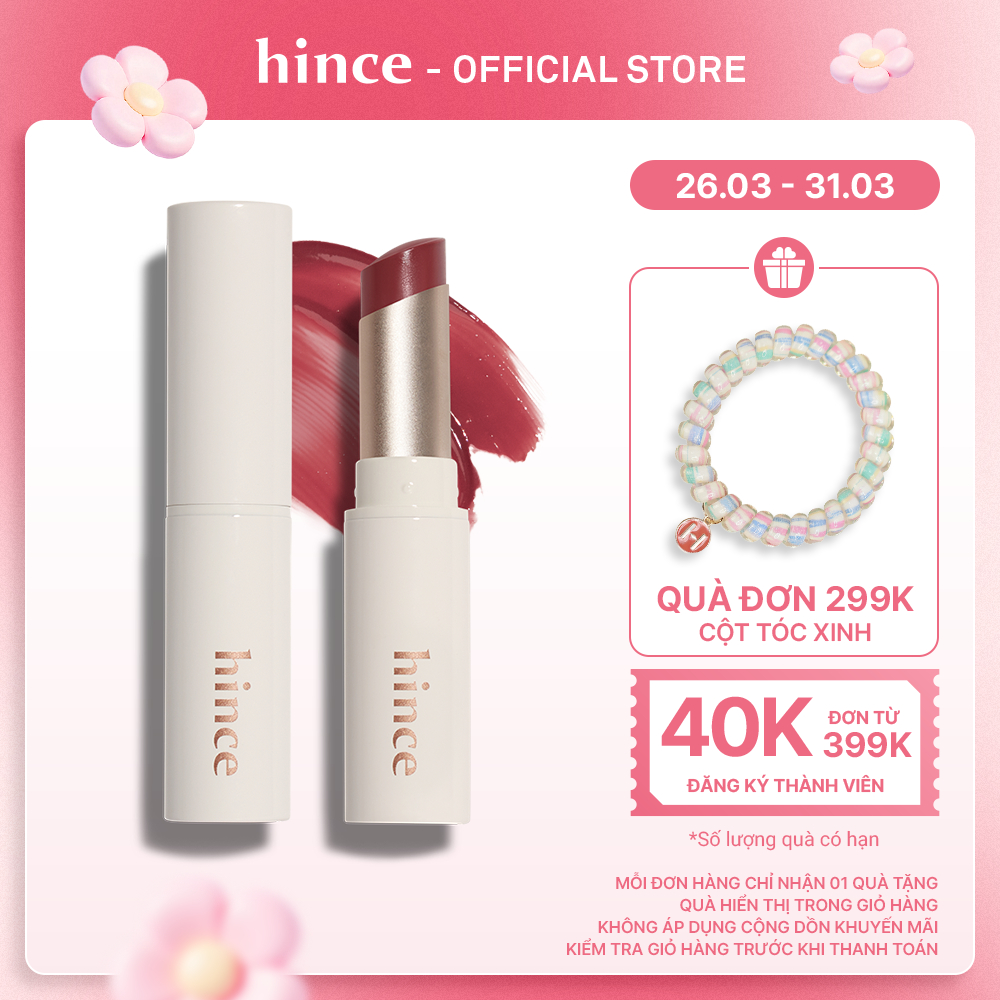 Son dưỡng có màu mỏng nhẹ thuần chay hince Mood Enhancer Lip Glow 5.5G