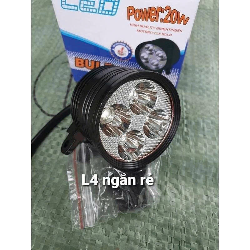 Đèn led trợ sáng L4 ngắn 1 chế độ sáng gắn xe máy xe điện 12v-48V ( rẻ vô Địch )