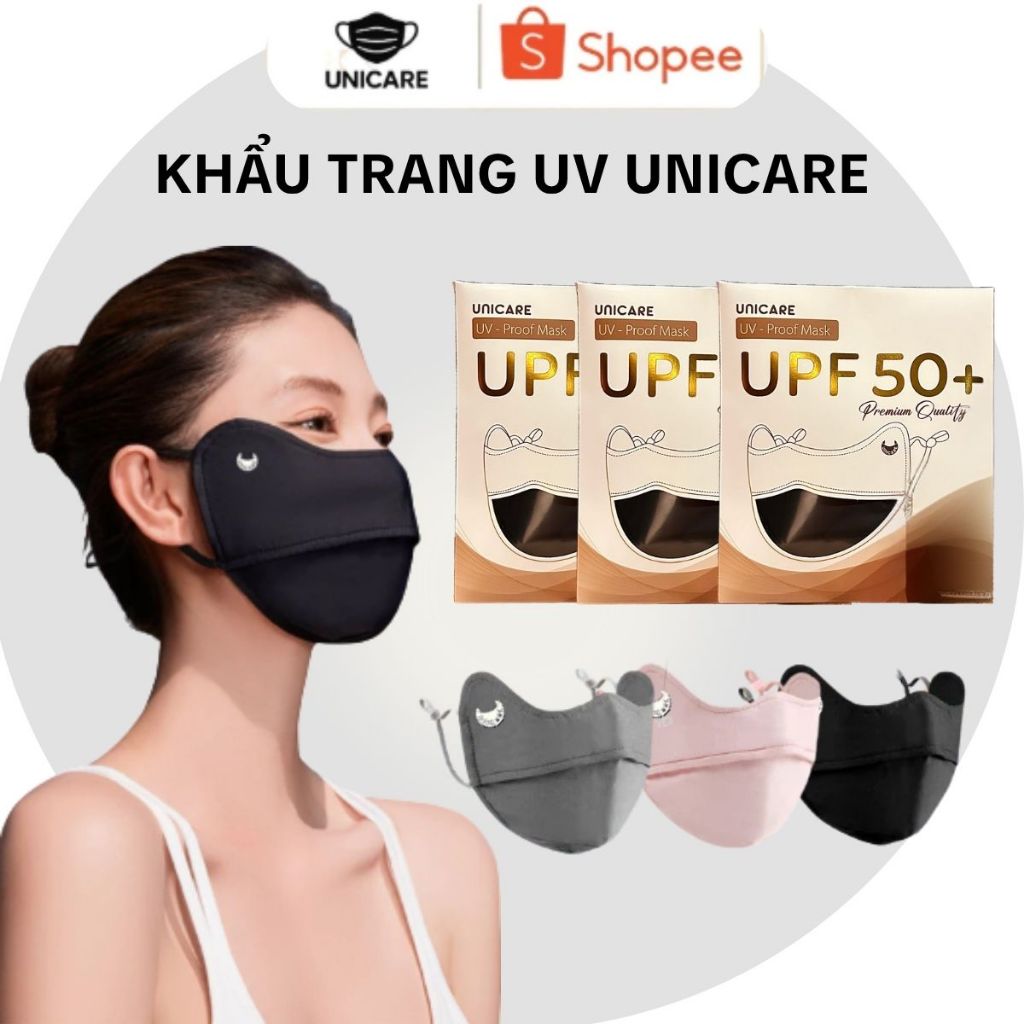 Combo 5 Chiếc Khẩu Trang Chống Tia UV Proof Mask Unicare 2 Lớp Có Gọng Chính Hãng