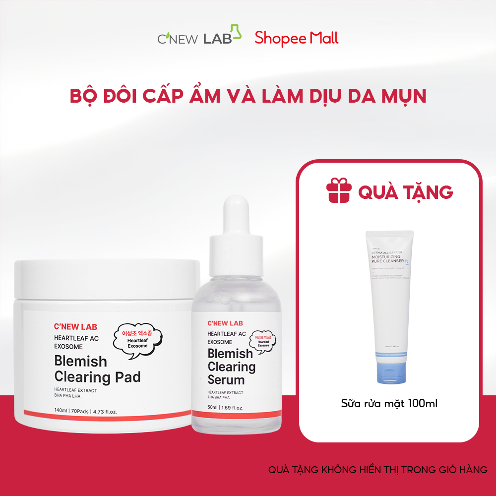 COMBO cho da dầu mụn: Toner Pad Exosome hộp 70 miếng và Serum Diếp cá 50ml