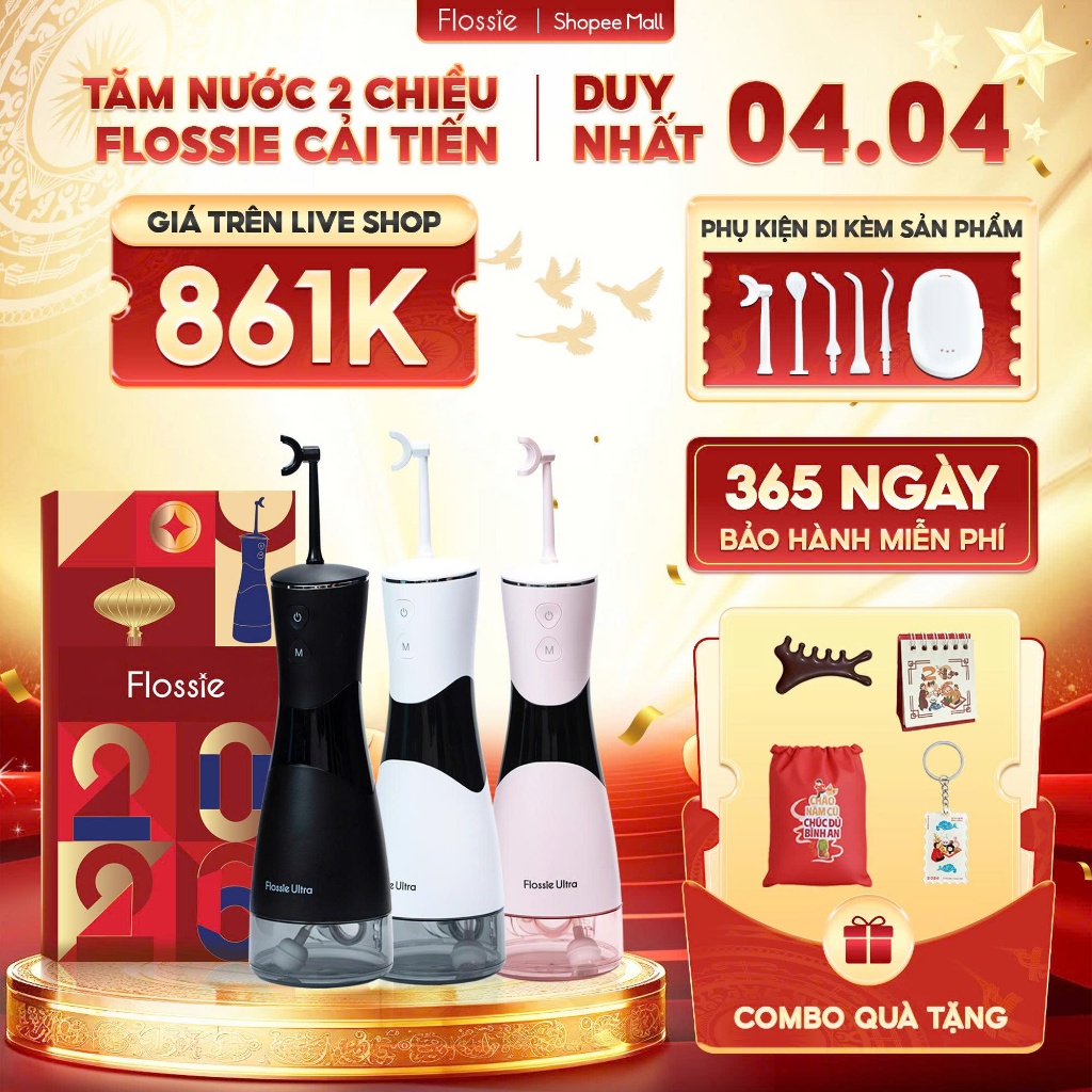 [GIÁ 787K LIVE ECOGO] Tăm nước 2 chiều cầm tay Flossie Làm sạch nhanh gấp 2 lần.Bảo hành 1 năm tận nơi, KOL