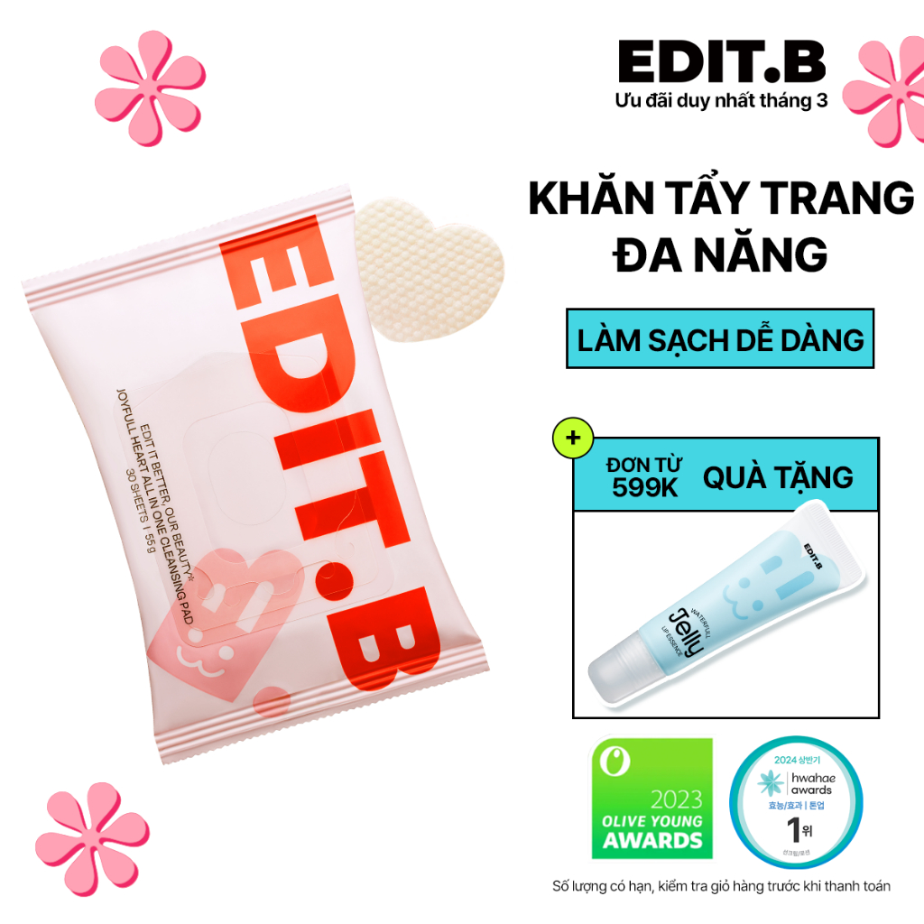 Tẩy trang đa năng EDIT.B - GÓI 30 MIẾNG