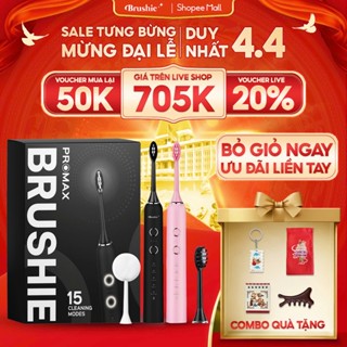 [GIÁ 736K LIVE SHOP] Bàn Chải Điện Brushie Promax 15 Chế Độ Làm Sạch phù hợp cả cho răng nướu nhạy cảm, niềng răng, LIS