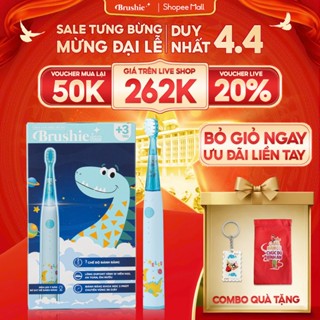 [GIÁ 309K TẠI LIVE SHOP] Bàn chải điện cho bé Brushie Kids 3 chế độ làm sạch, lông mềm cho răng nhạy cảm, LIS