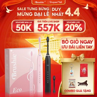 [GIÁ 586K TẠI LIVE SHOP] Bàn Chải Điện Brushie Eco chính hãng 2024, 5 chế độ làm sạch phù hợp cho người niềng răng, LIS
