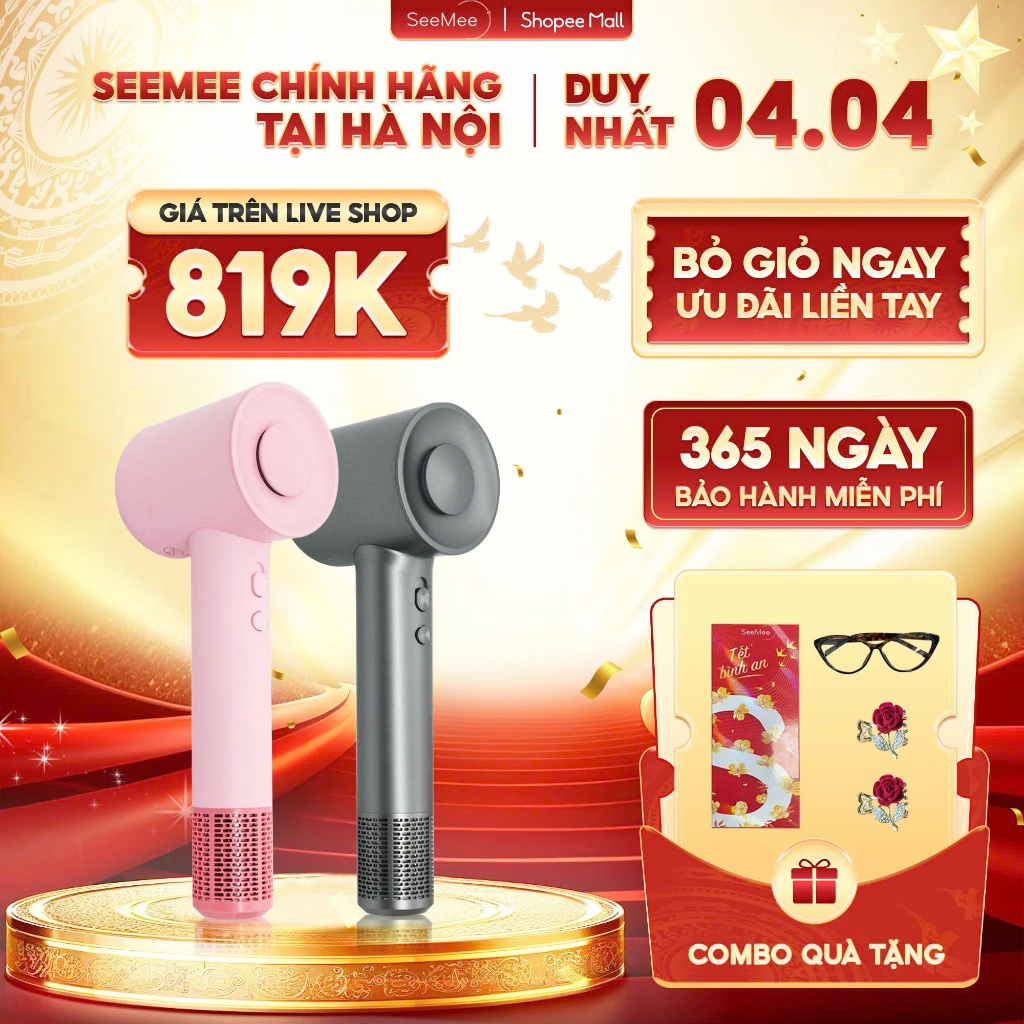 [GIÁ 818K TẠI LIVE SHOP] Máy sấy tóc 2 chiều Seemee tốc độ cao giúp tóc khô nhanh, bóng mượt tức thì