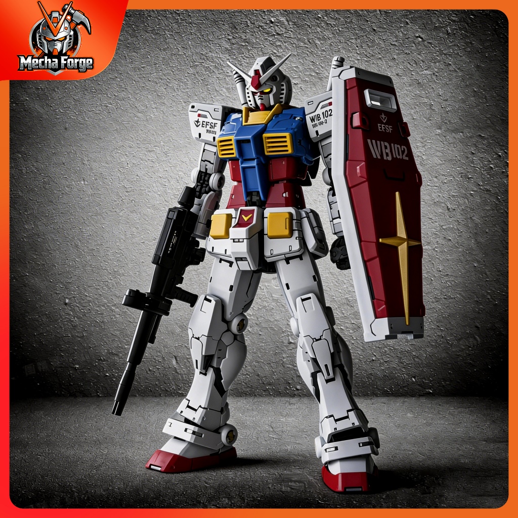 RG 1/144 RX-78-2 2.0 Gundam Assembly Model Kit with Base Water Slide Decals – ABS Plastic Action Fig