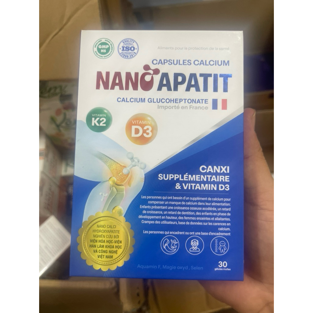 Viên Calci NANO APATIT (HSD 2028, 30viên) Hỗ Trợ Xương Chắc Khỏe, Phát Triển Chiều Cao