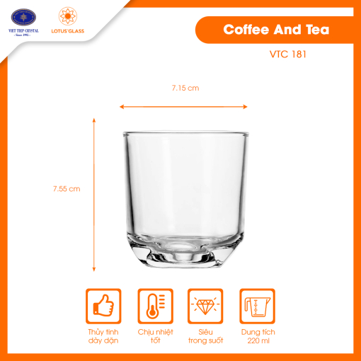 Bộ 6 cốc nước giải khát thủy tinh Lotus Glass VTC181