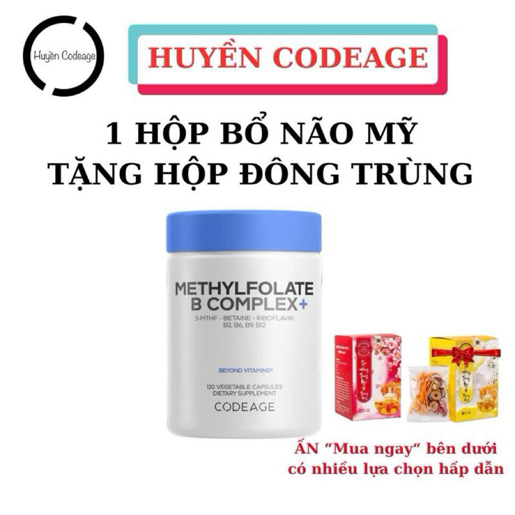 Viên bổ não Codeage Methylfolate B Complex 120 VIÊN - (Huyền Codeage )