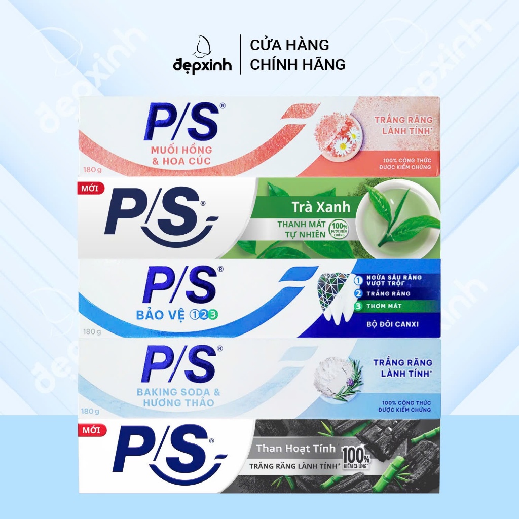 Kem đánh răng P/S trắng răng 180g
