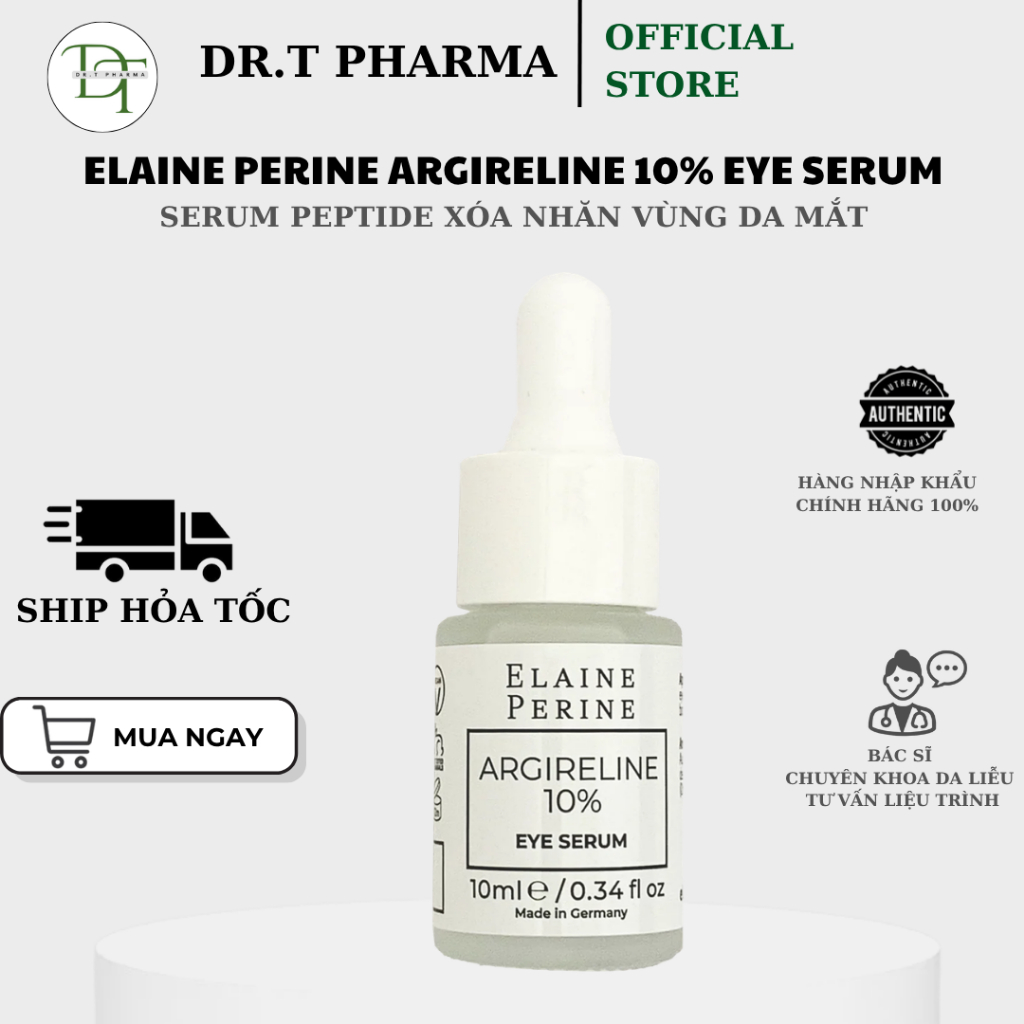 [HÀNG CÔNG TY] ELAINE PERINE ARGIRELINE 10% EYE SERUM - Tinh Chất Peptide Xóa Nhăn Vùng Mắt Botox Tự
