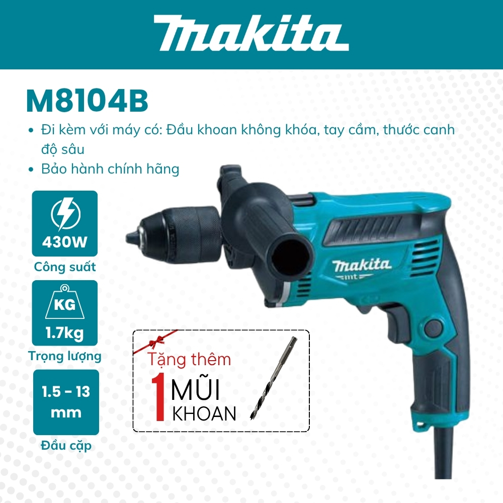 Máy Khoan Động Lực Makita M8104B (430W-13MM) - Hàng Chính Hãng