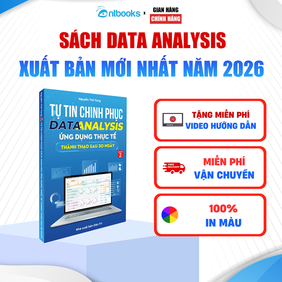 Sách Data Analysis Quyển 2, Ứng Dụng Thực Tế, Kèm Video Hướng Dẫn Thành Thạo Sau 30 Ngày