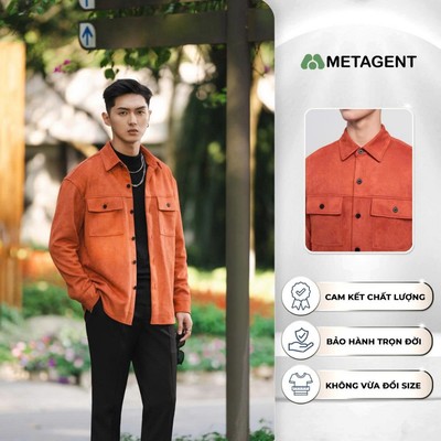 Suede Jacket - Áo khoác sơ mi da lộn nam dáng Regular Fit Metagent MS 70E3758
