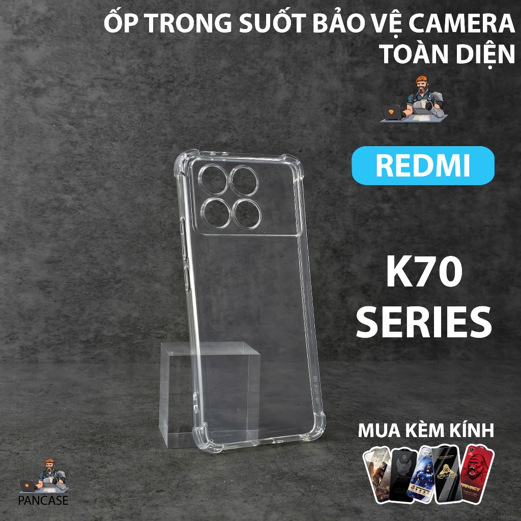 Ốp lưng Redmi K70, K70e, K70 Pro, K70 Ultra PANCASE trơn trong suốt | Ốp lưng điện thoại Xiaomi dẻo 