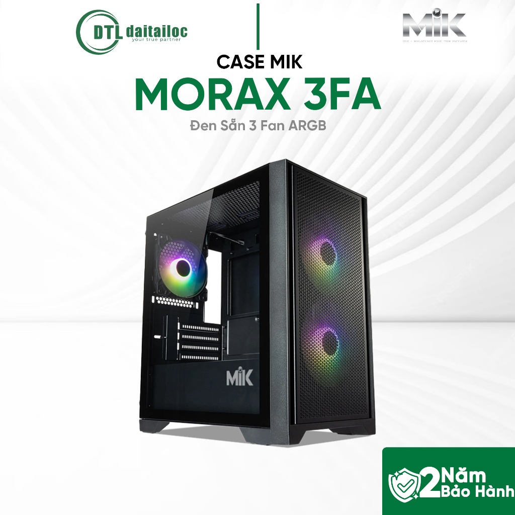 CASE MIK MORAX 3FA BLACK Sẵn 3 Fan ARGB | Chính Hãng | Bảo Hành 24 Tháng