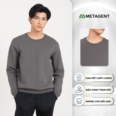 Áo thun trơn tay dài nam dáng Regular Metagent MS 58E4009