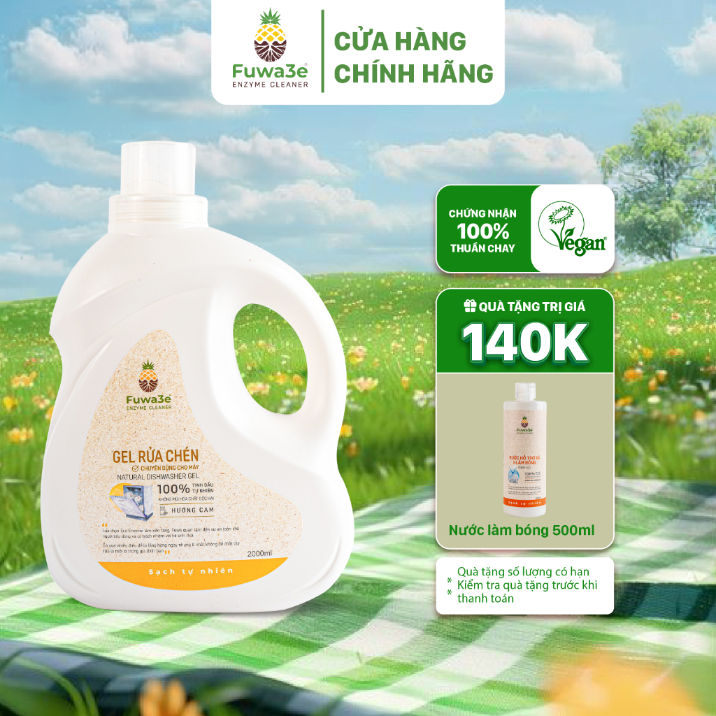 Nước Rửa Chén Cho Máy Rửa Chén Bát Fuwa3e Enzyme Sinh Học Dạng Gel 2L