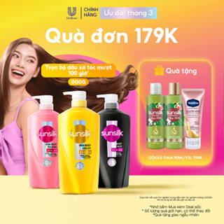 Kem xả Sunsilk cho tóc Mượt 100h (Bóng mướt-  Luminous UV / Đen óng - Glossy Black / Mềm mượt - Silky Smooth) 600g