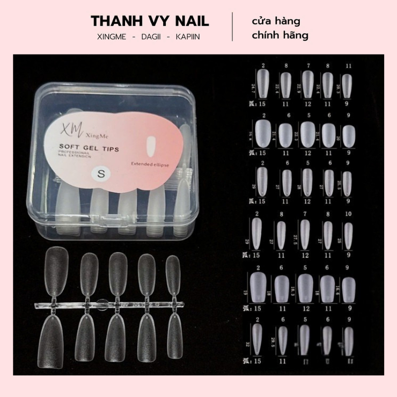 Combo móng XINGME 10 thanh 100 móng đủ 3 size [THANH VY EDANA]